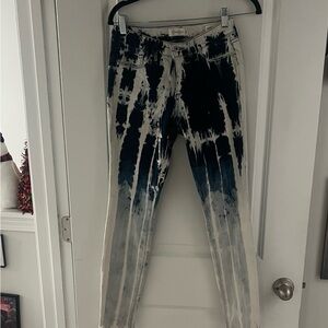 Jessica Simpson Tie-Dye Skinny Pants - Blue and White